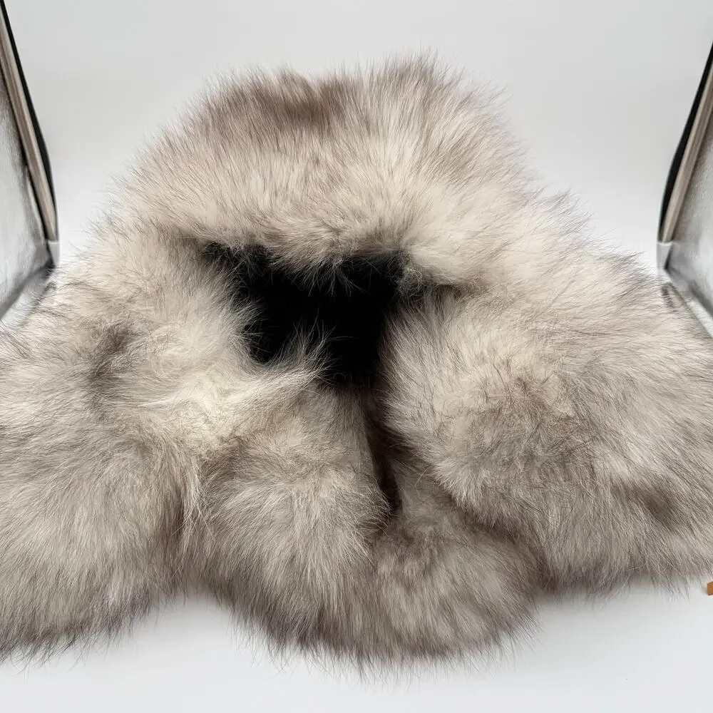 Genuine Rabbit Fur Trapper Hat Ushanka Made in Russia Tan Suede Vintage